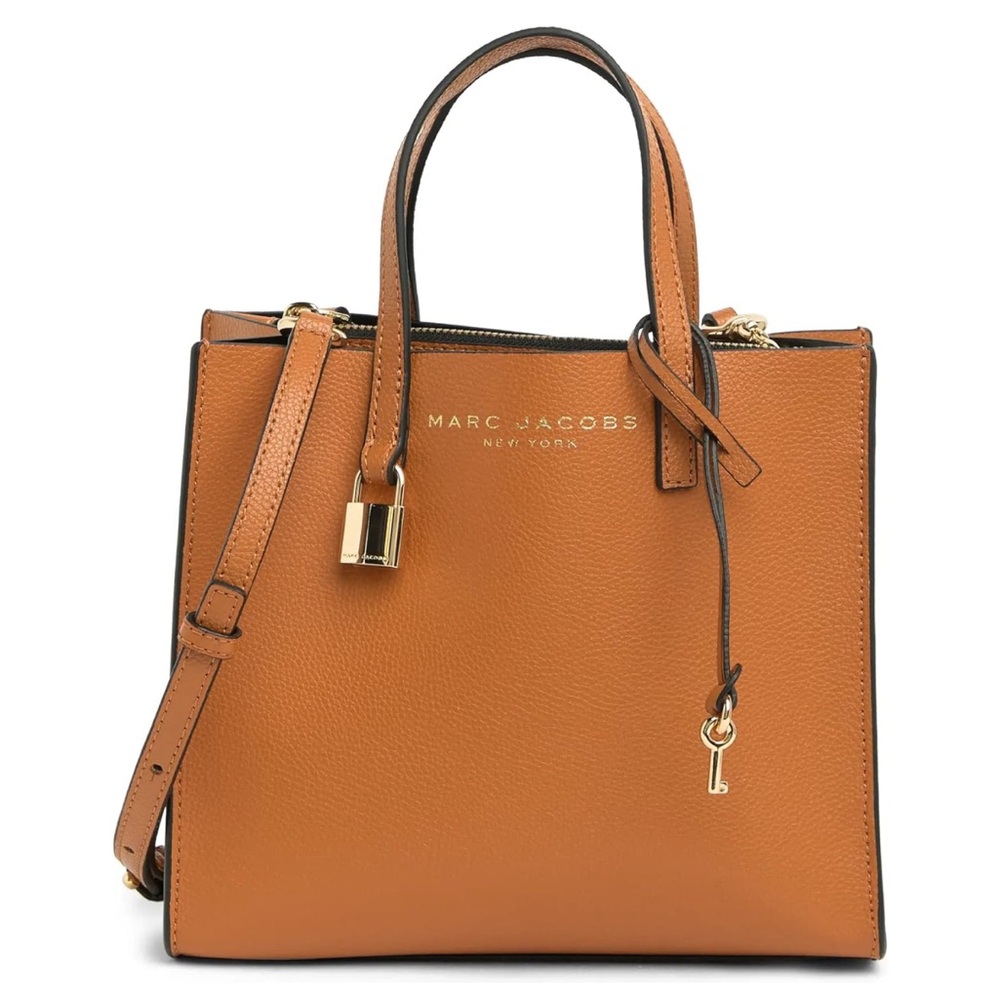Marc Jacobs Mini Grind Coated Leather Tote Smoked Almond